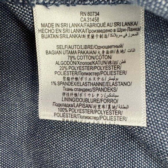 BCBGeneration Chambray Mini Dress Womens Blue Sleeveless Size S Old Money V Neck - Picture 4 of 6